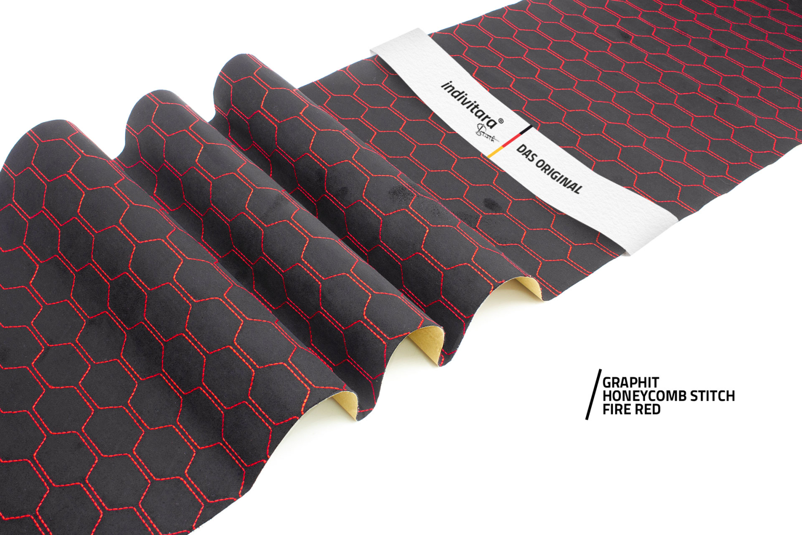 indivitara® Premium Stitch - selbstklebender Mikrofaserstoff Premium mit echten Nähten - Meterware - verschiedene Farben